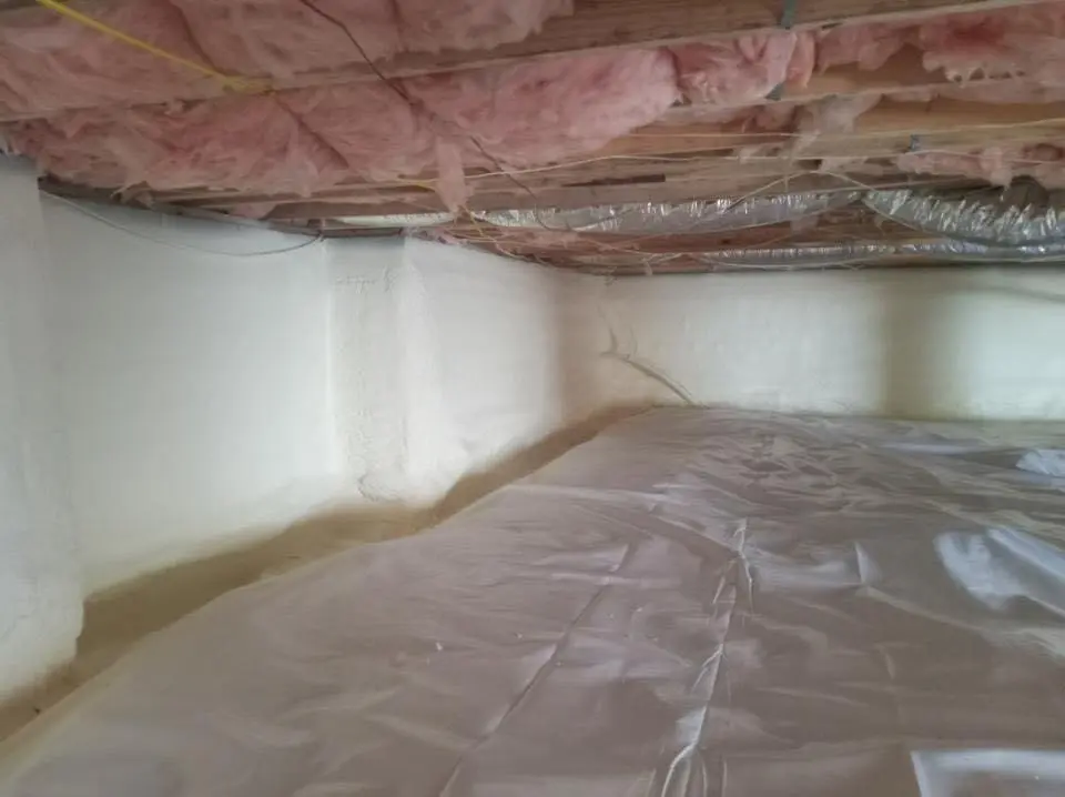 Crawl space encapsulation with closed-cell spray foam for Attic Insulation in Toms River